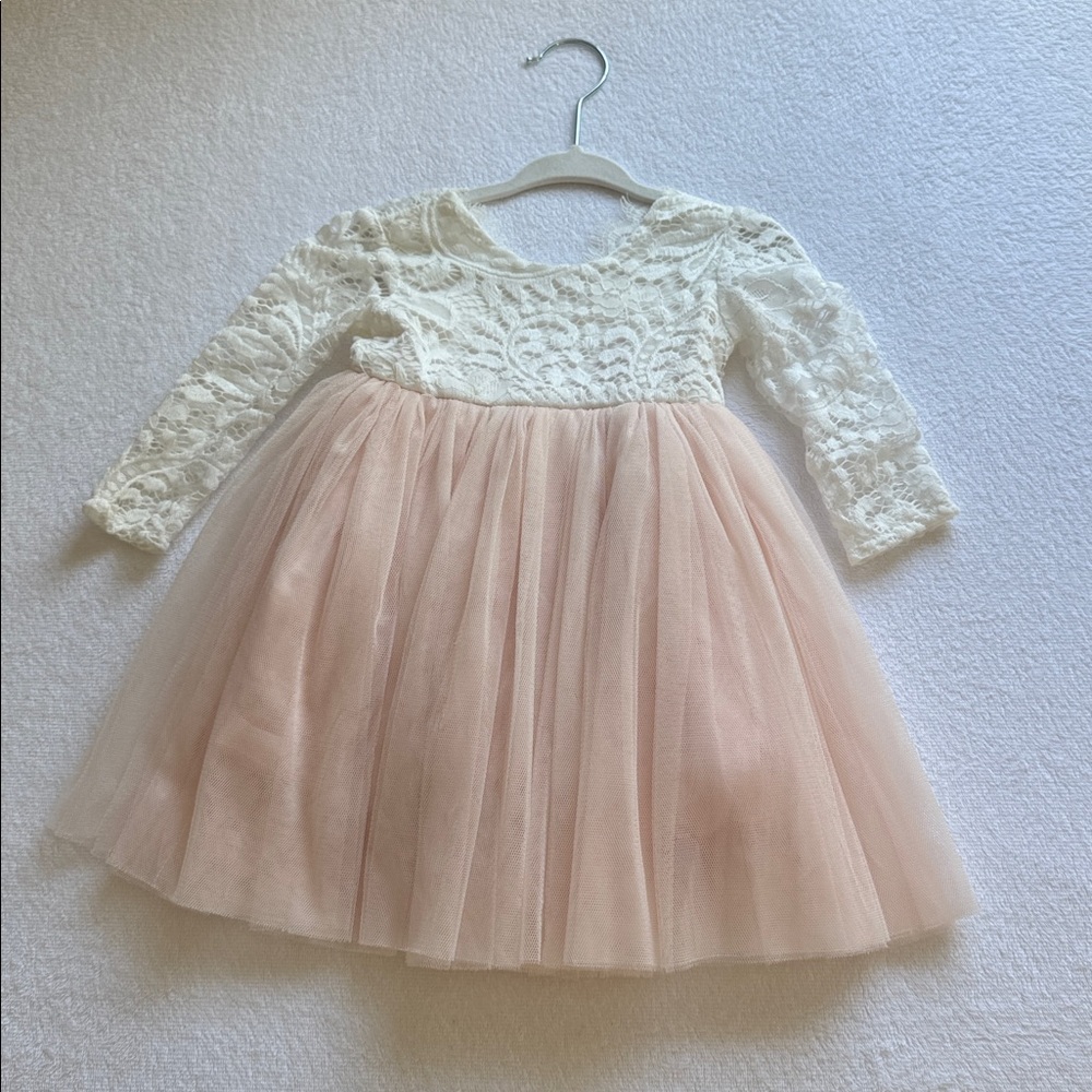 Lace Backless A-line Tulle Dress for baby